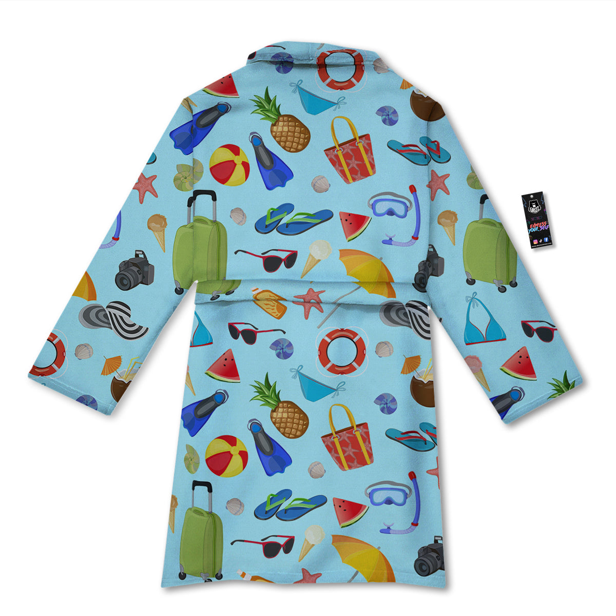 Summer Vacation Travel Print Pattern Bathrobe-grizzshop