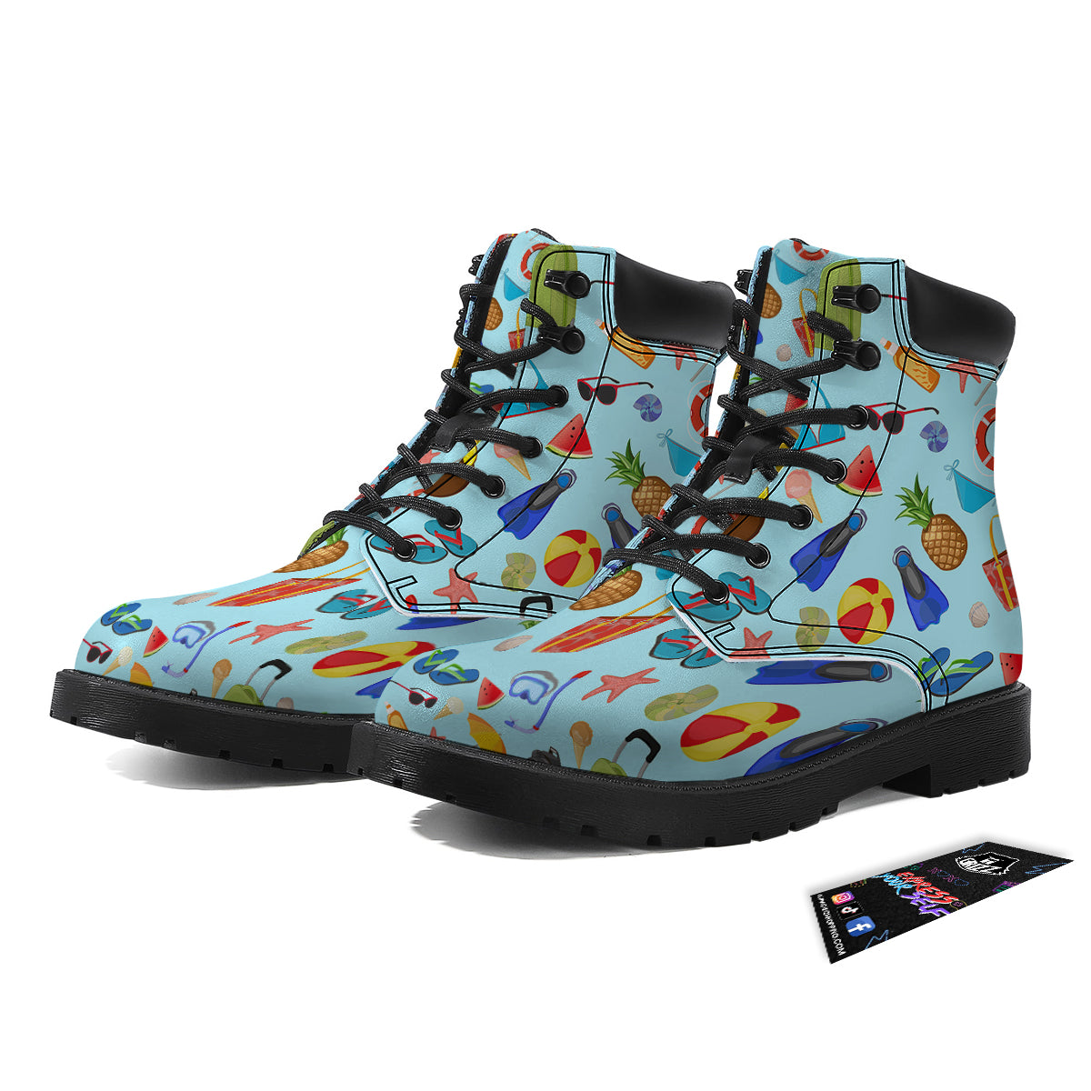 Summer Vacation Travel Print Pattern Boots-grizzshop