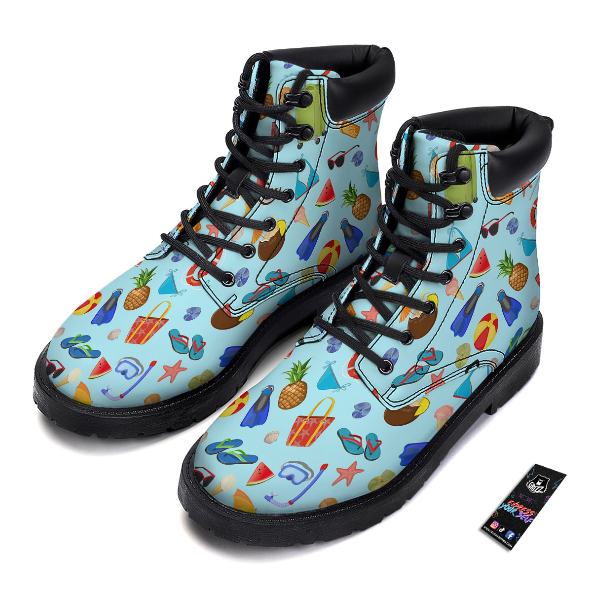 Summer Vacation Travel Print Pattern Boots-grizzshop