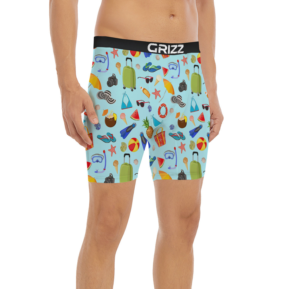 Summer Vacation Travel Print Pattern Boxer Briefs-grizzshop