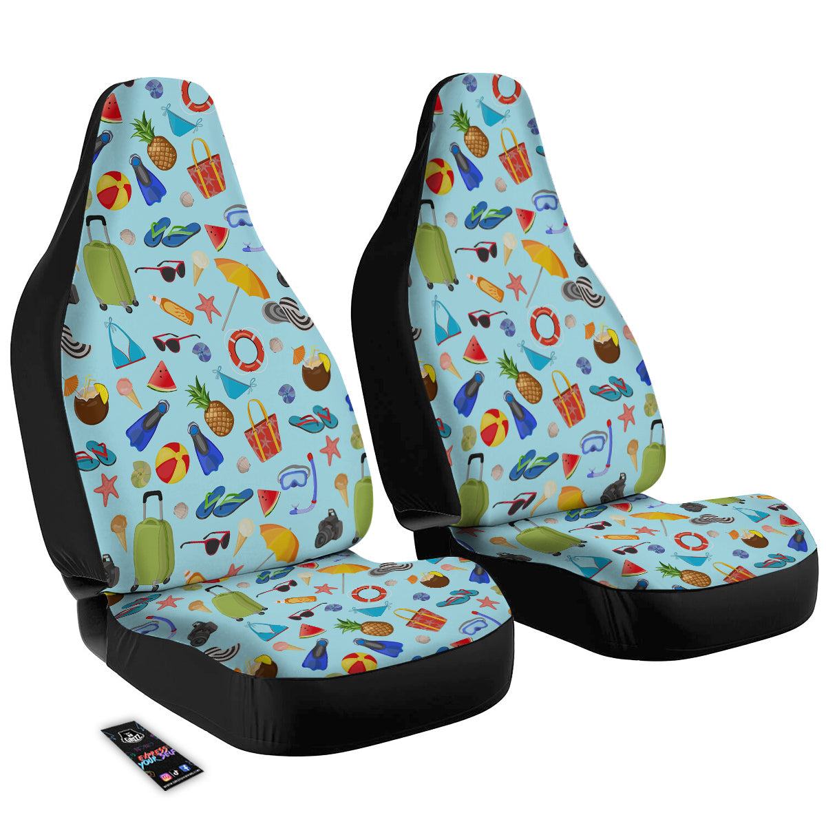 Summer Vacation Travel Print Pattern Car Seat Covers-grizzshop