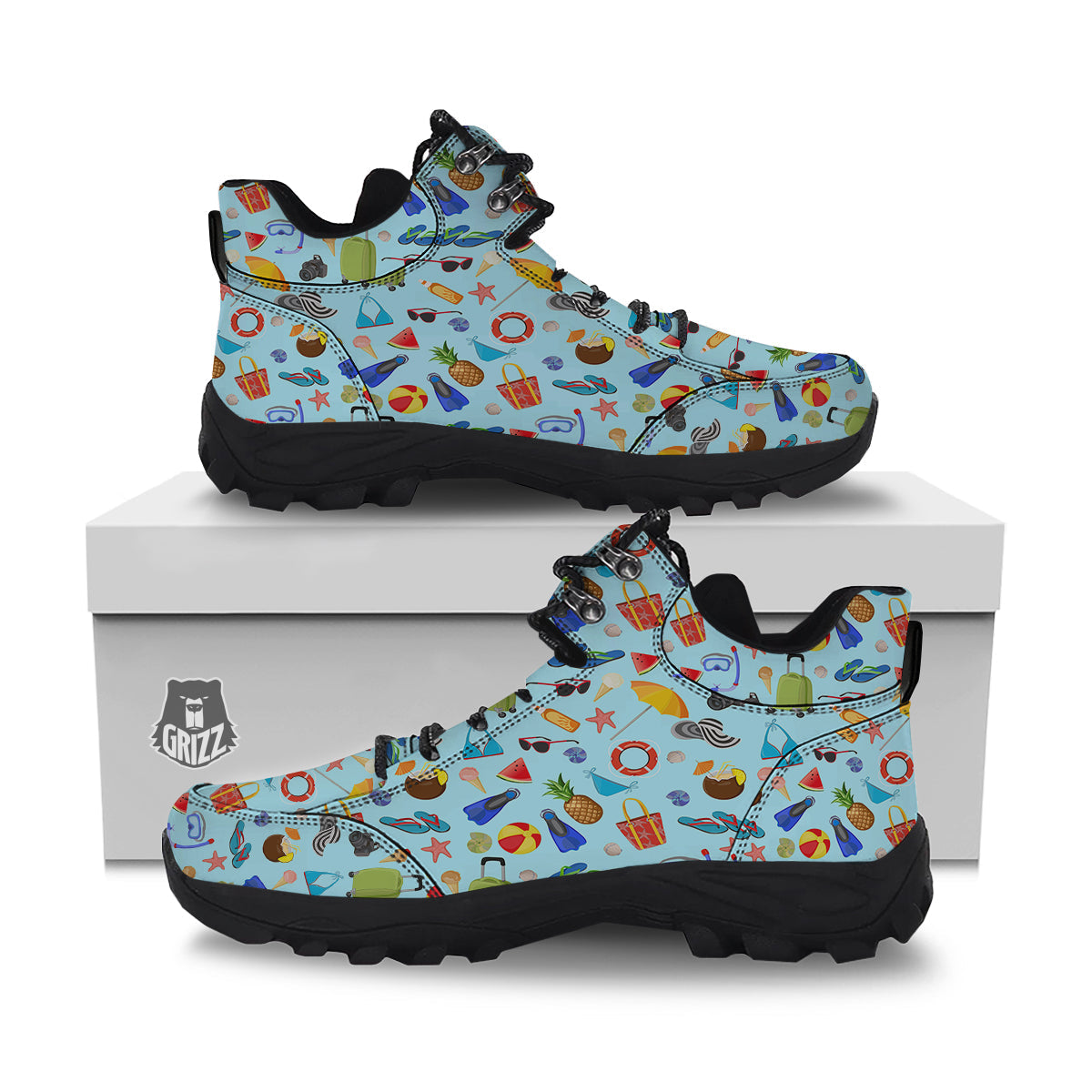 Summer Vacation Travel Print Pattern Hiking Shoes-grizzshop