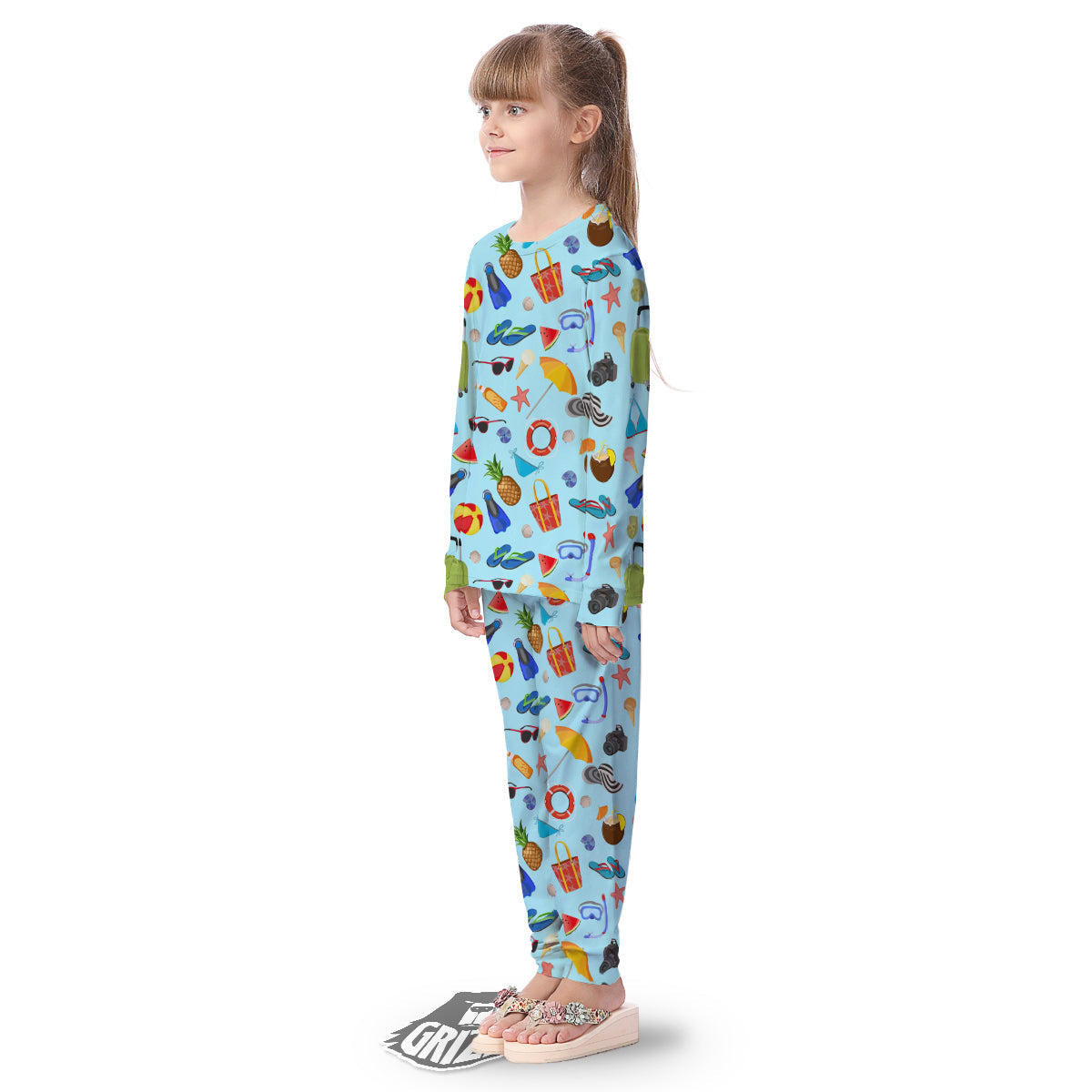 Summer Vacation Travel Print Pattern Kid's Pajamas-grizzshop