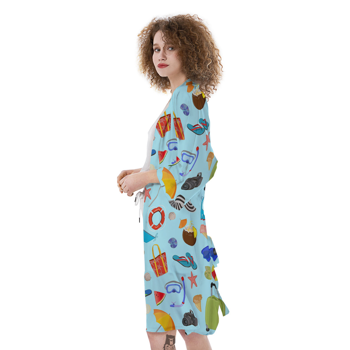 Summer Vacation Travel Print Pattern Kimono-grizzshop