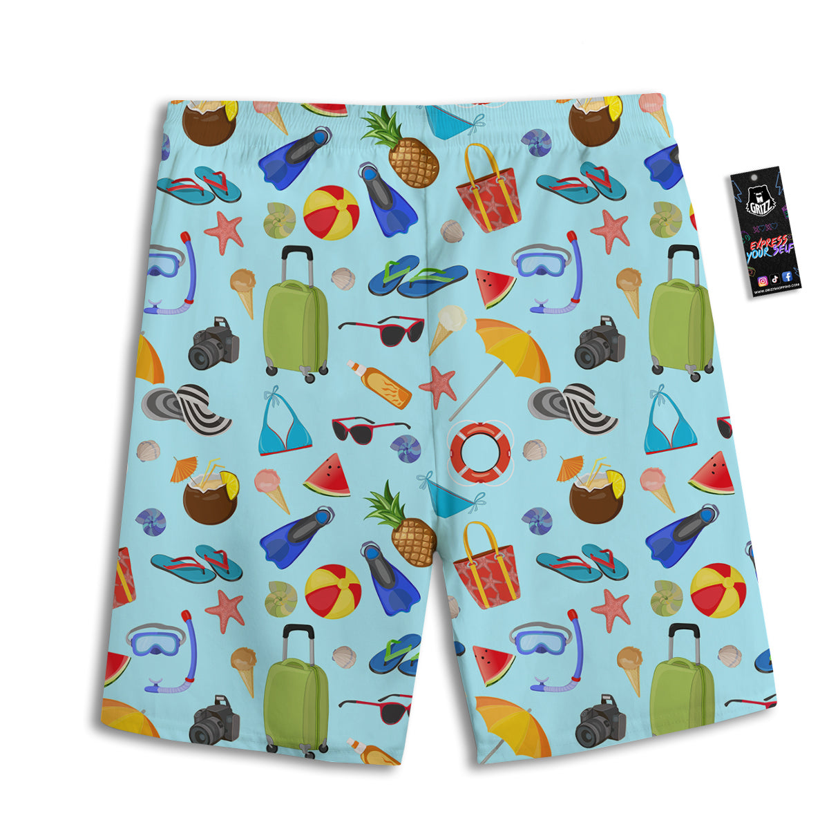Summer Vacation Travel Print Pattern Men's Athletic Shorts