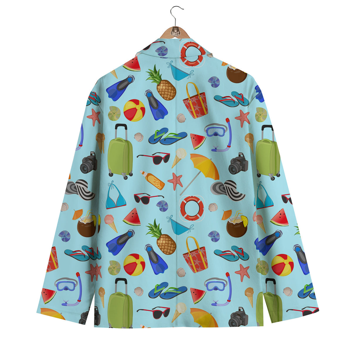 Summer Vacation Travel Print Pattern Men's Blazer-grizzshop
