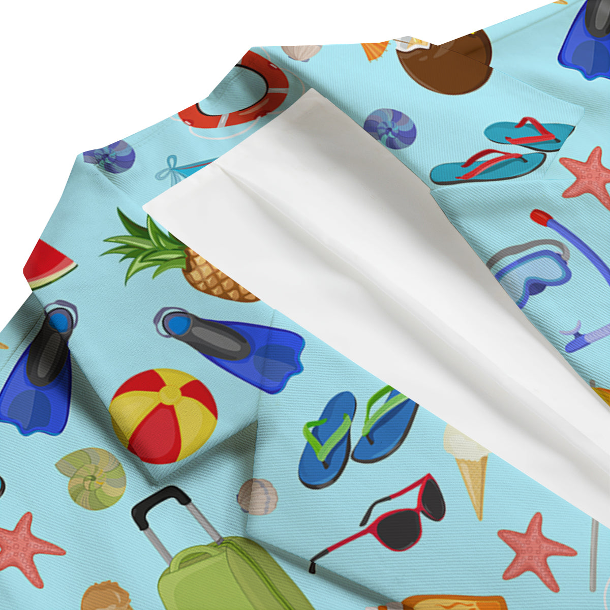 Summer Vacation Travel Print Pattern Men's Blazer-grizzshop
