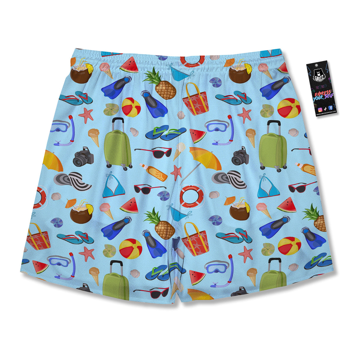 Summer Vacation Travel Print Pattern Men's Running Shorts-grizzshop