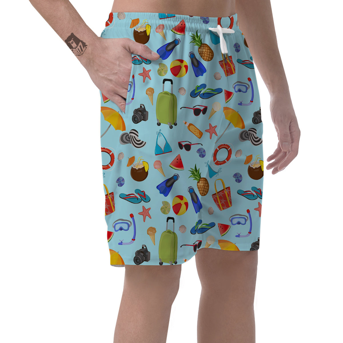 Summer Vacation Travel Print Pattern Men's Shorts-grizzshop