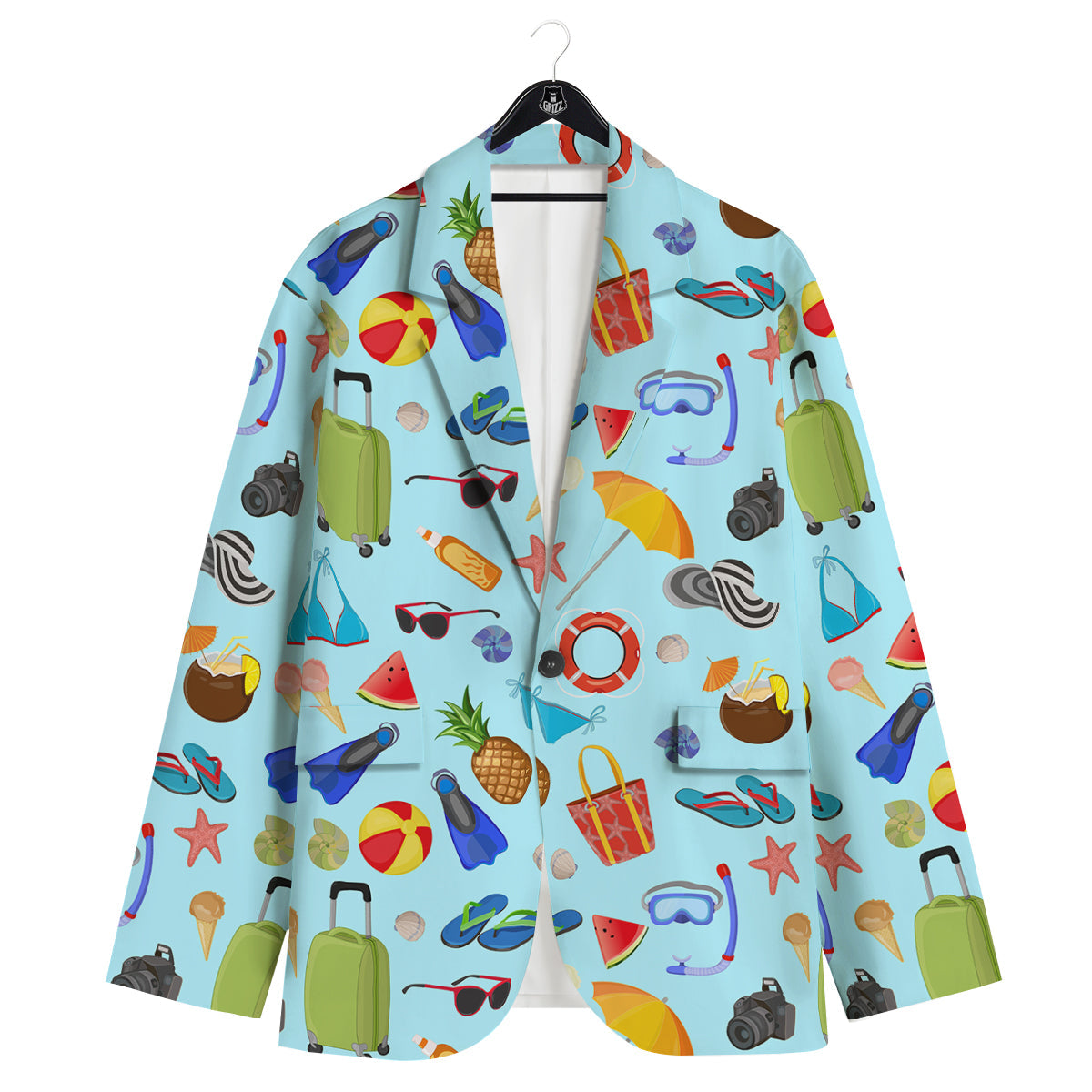 Summer Vacation Travel Print Pattern Men's Sport Coat-grizzshop