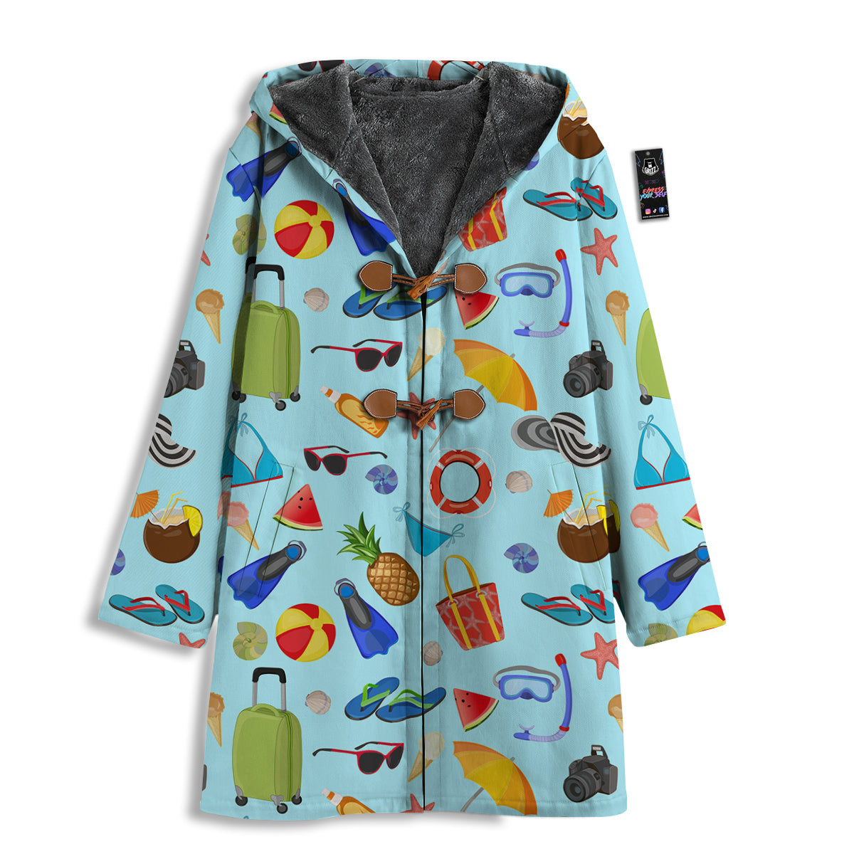 Summer Vacation Travel Print Pattern Men's Windbreaker Jacket-grizzshop
