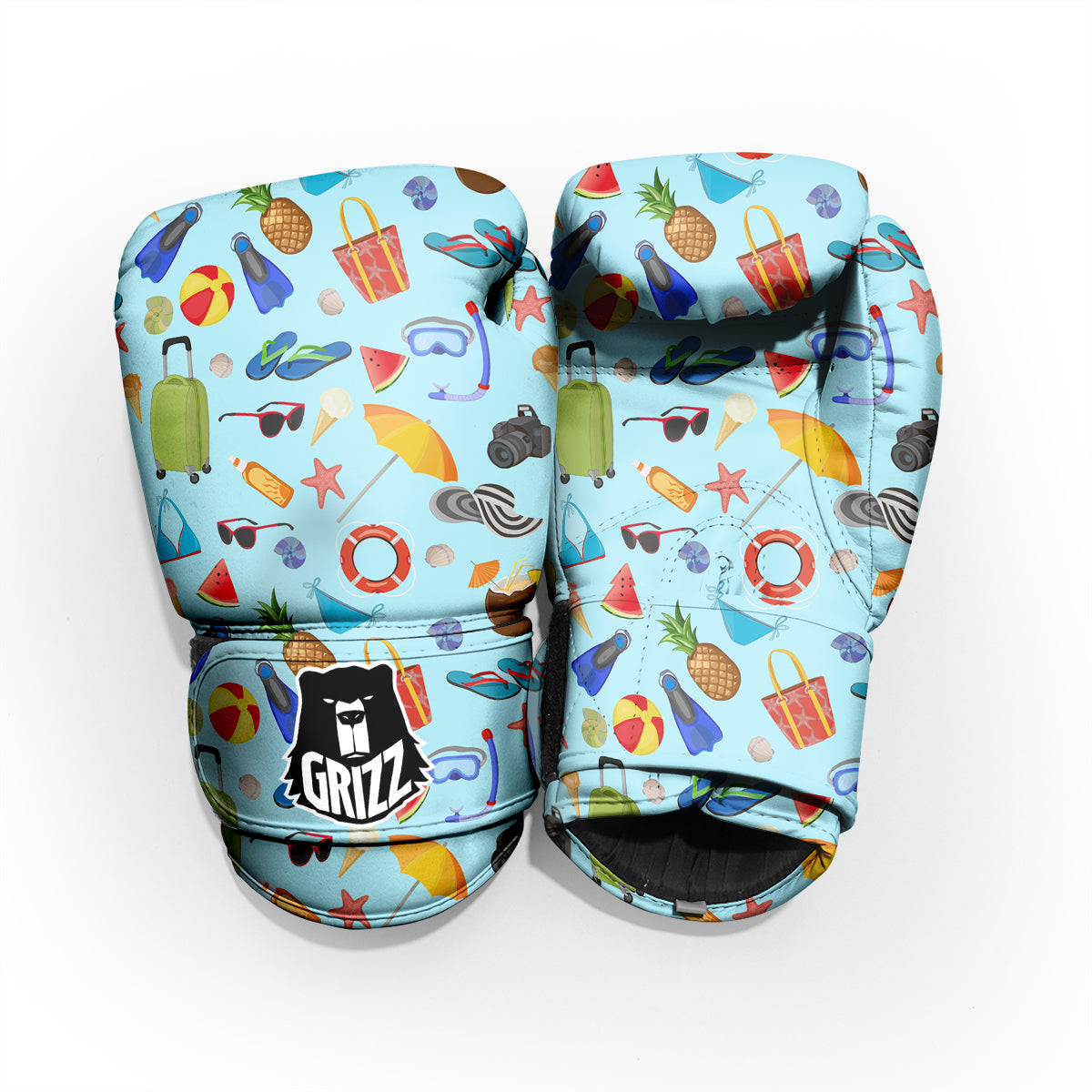 Summer Vacation Travel Print Pattern Pro Boxing Glove