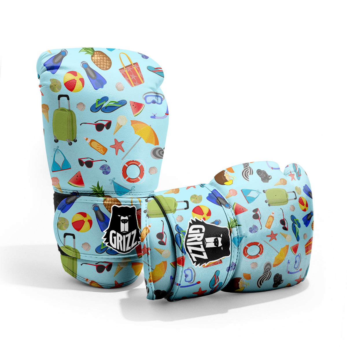 Summer Vacation Travel Print Pattern Pro Boxing Glove