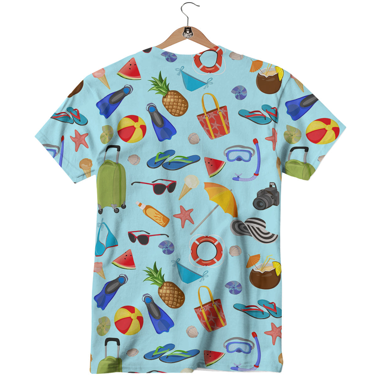 Summer Vacation Travel Print Pattern T-Shirt-grizzshop