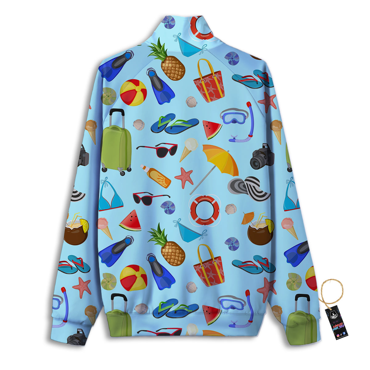 Summer Vacation Travel Print Pattern Track Jacket-grizzshop
