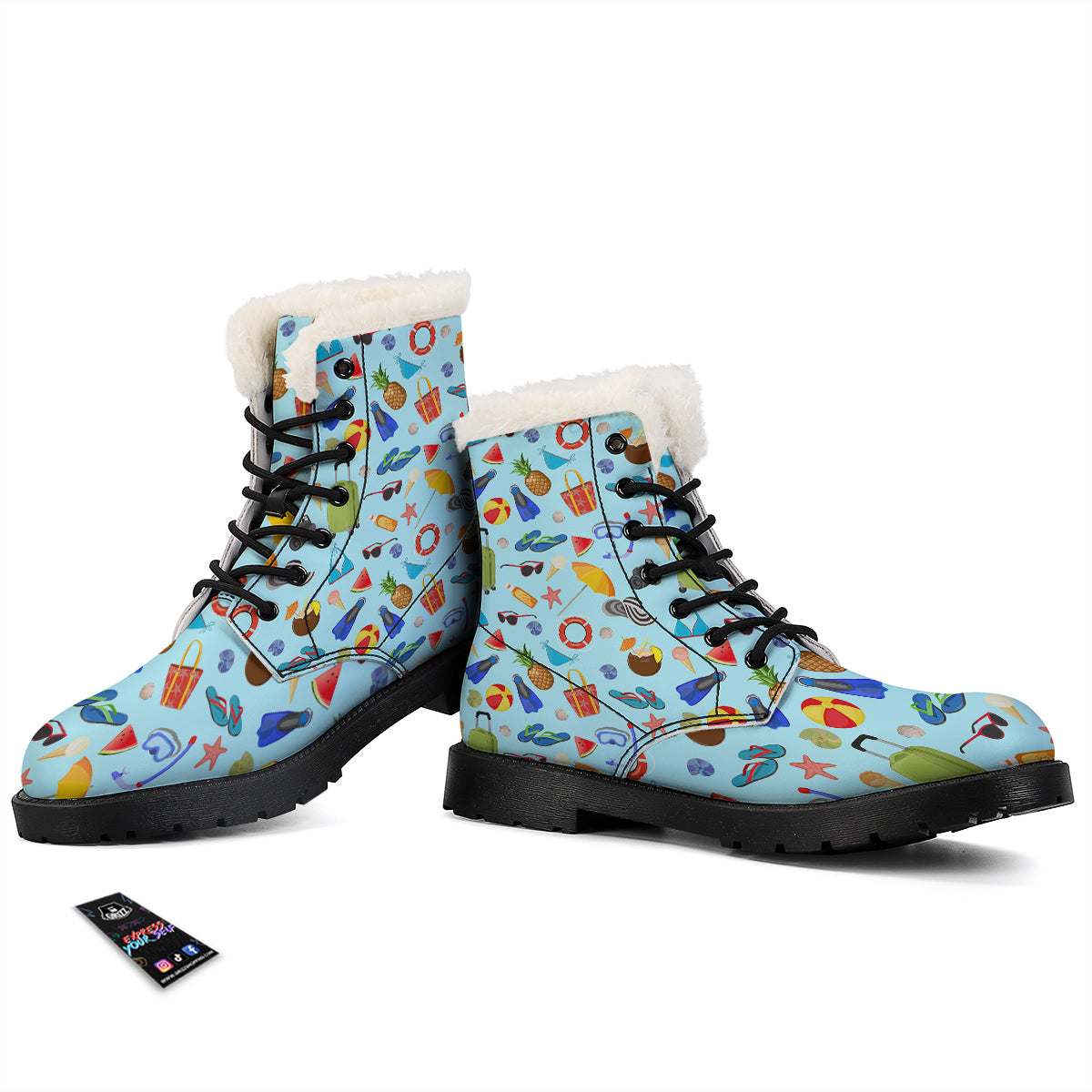 Summer Vacation Travel Print Pattern Winter Boots-grizzshop