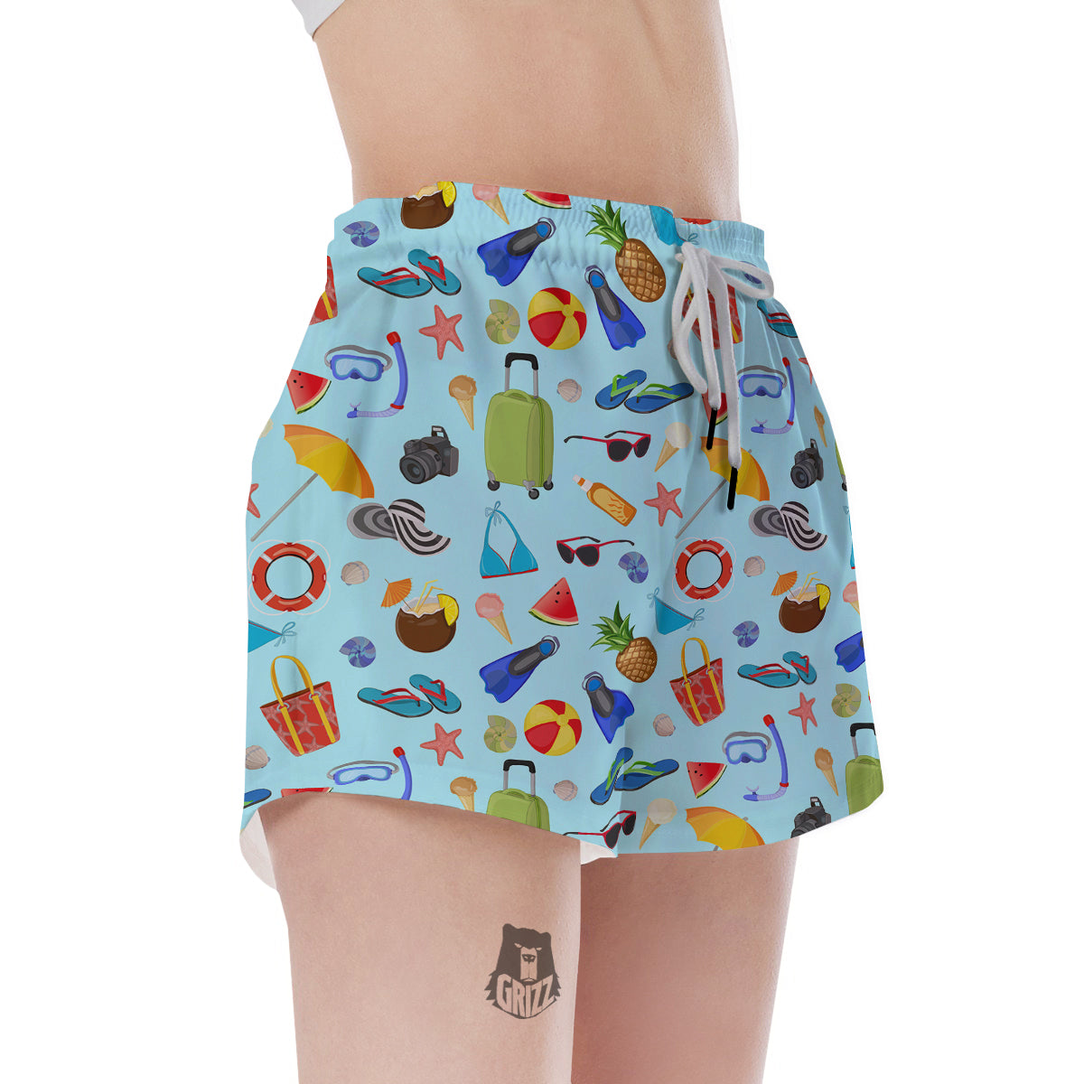Summer Vacation Travel Print Pattern Women's Shorts-grizzshop