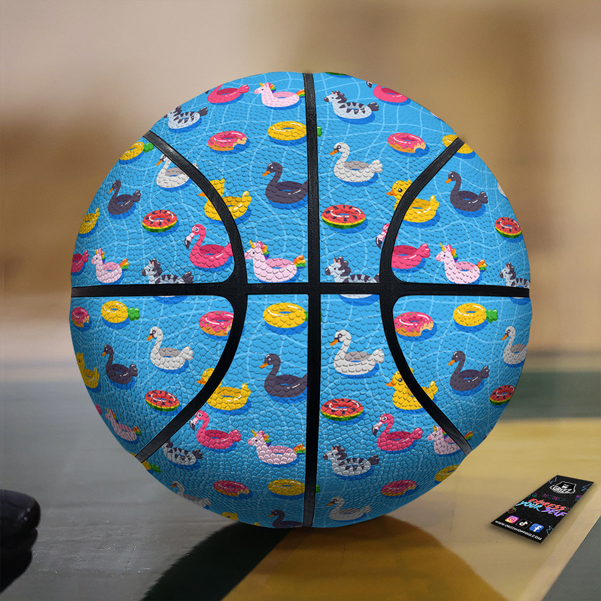 Summer Floats Ring Print Pattern Basketball