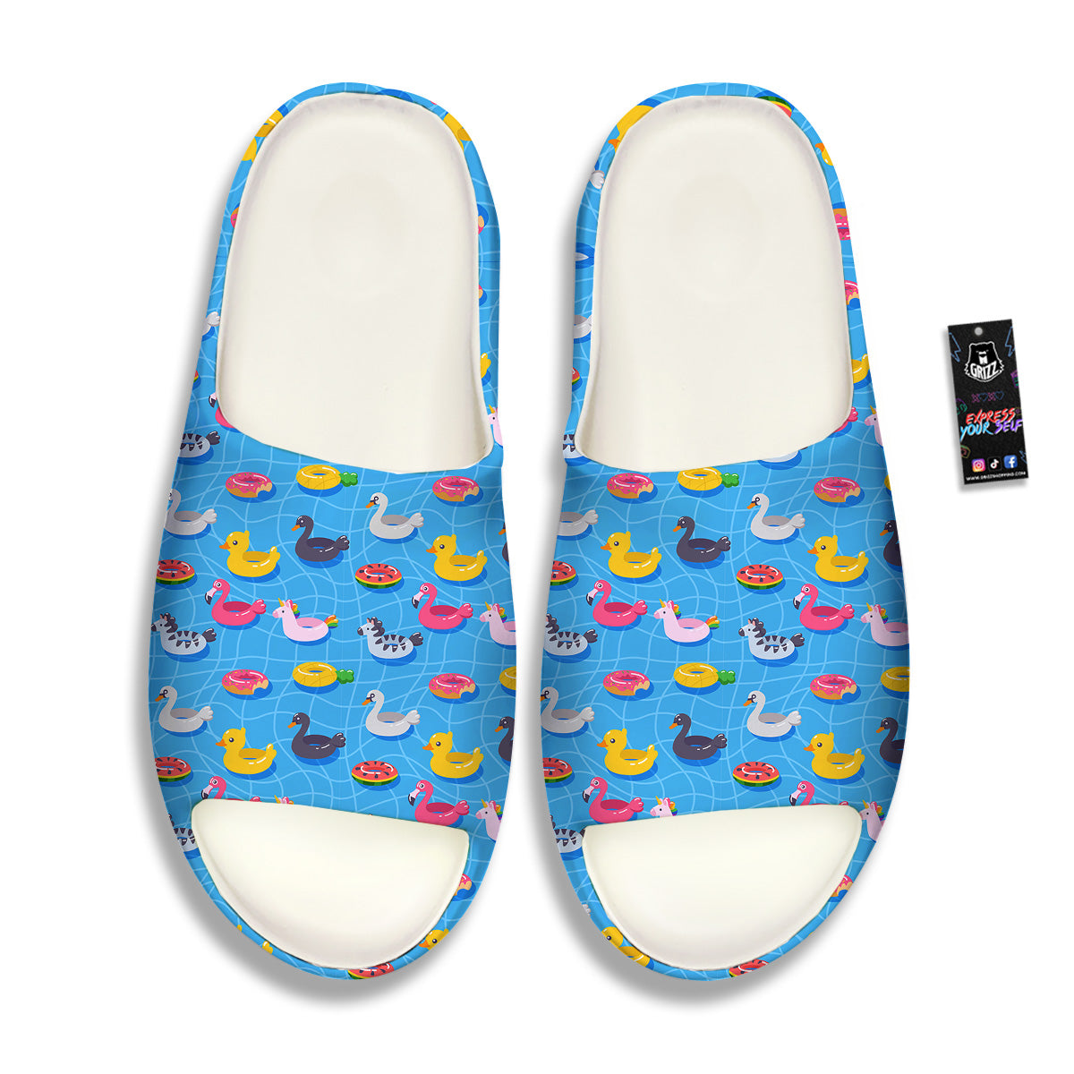 Summer Floats Ring Print Pattern Sandals-grizzshop