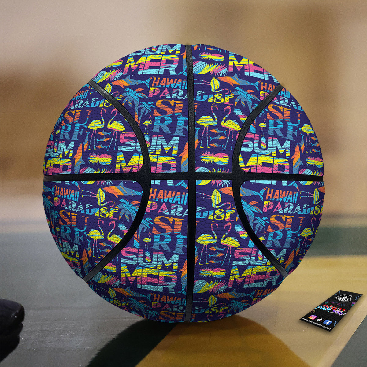 Summer Surfing Colorful Print Pattern Basketball