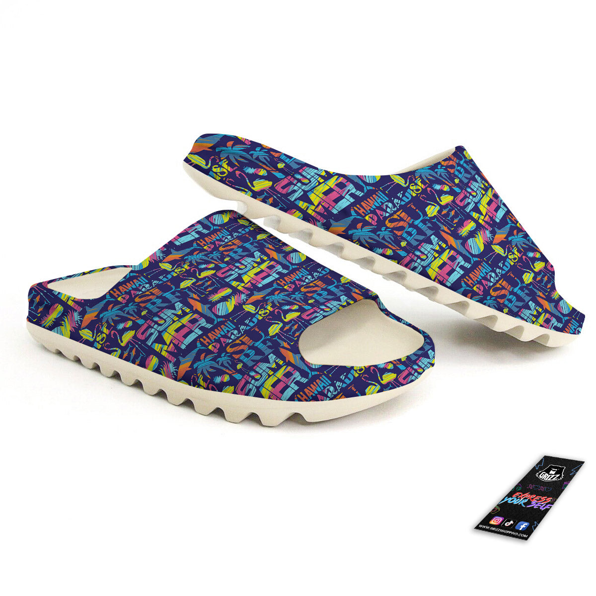 Summer Surfing Colorful Print Pattern Sandals-grizzshop