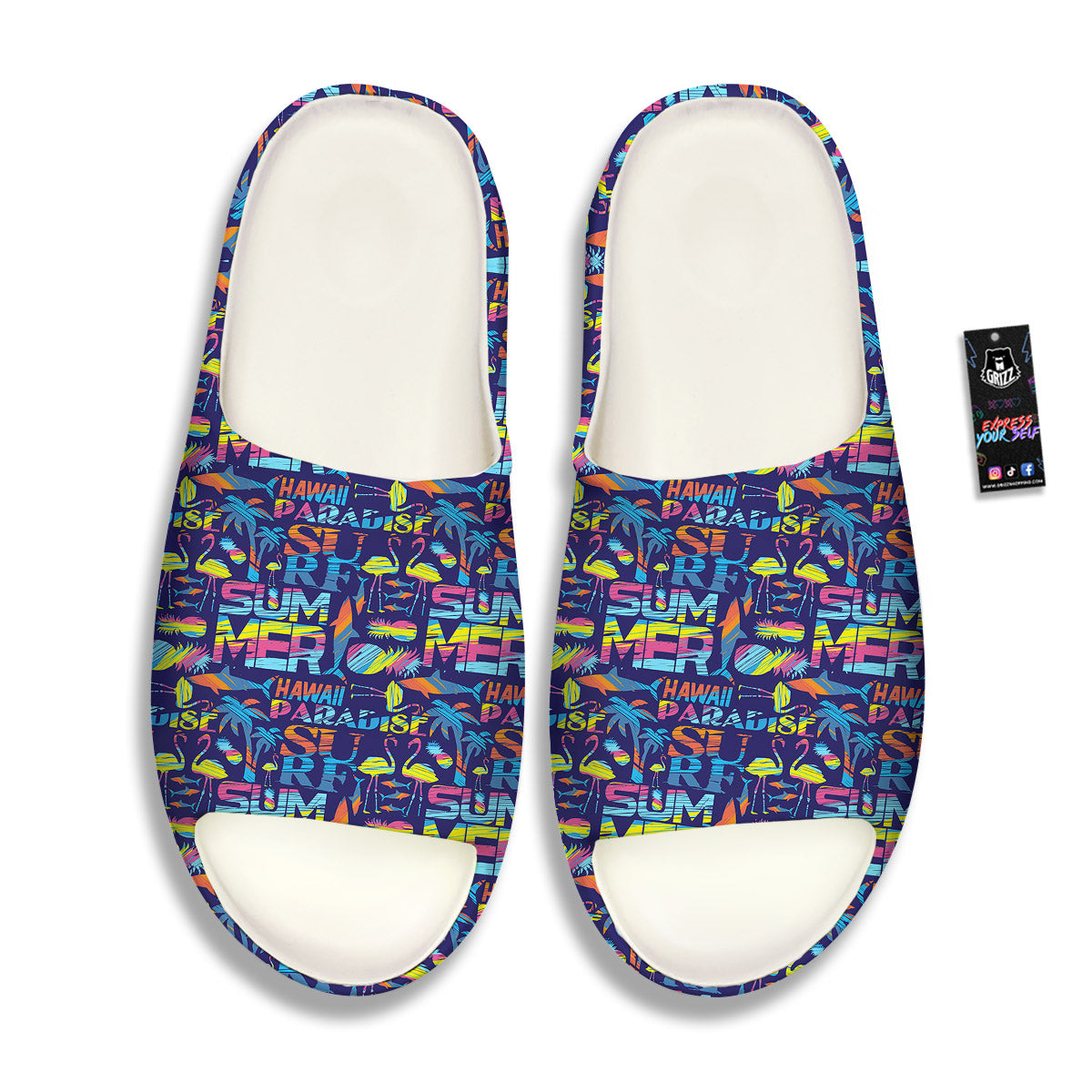 Summer Surfing Colorful Print Pattern Sandals-grizzshop