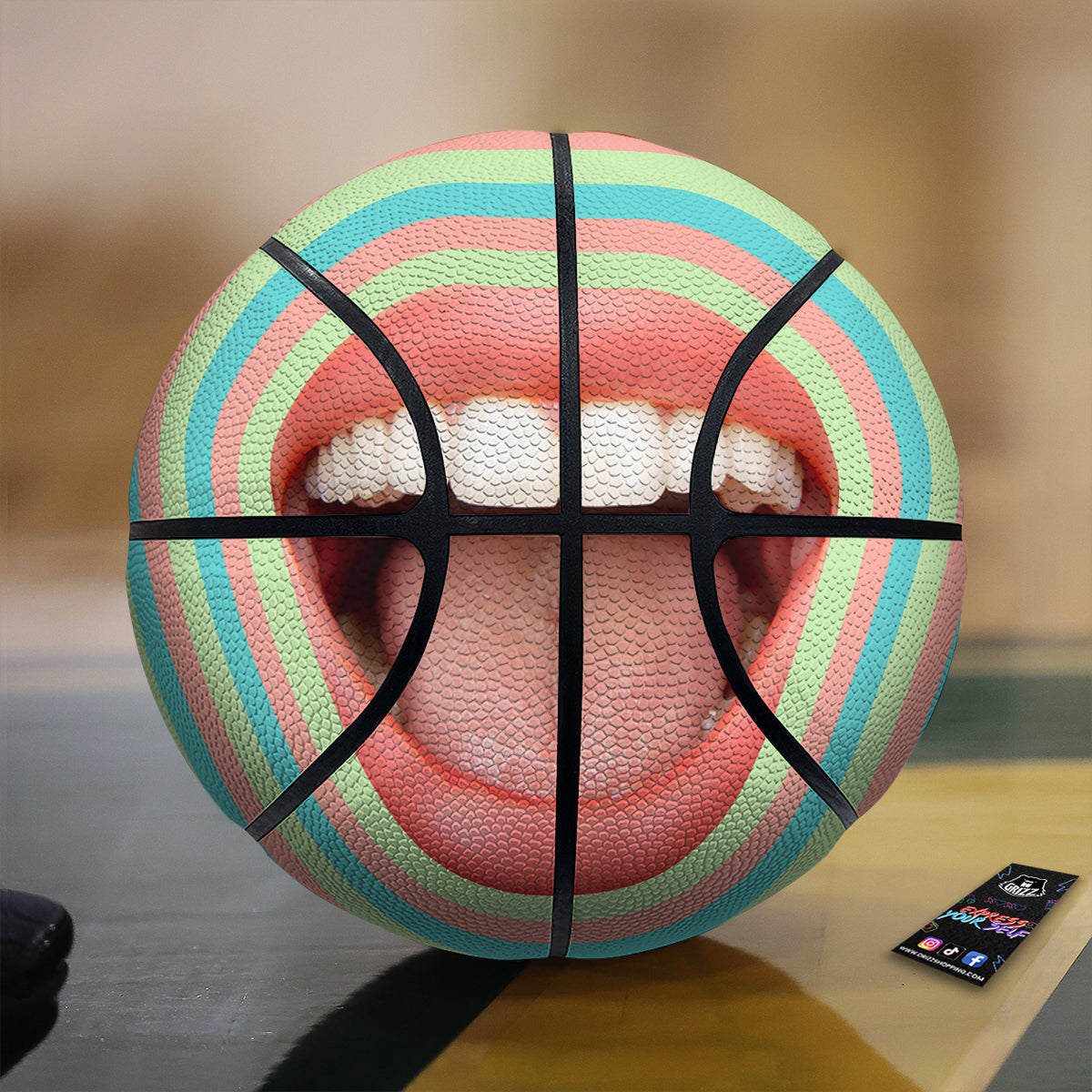Summer Time Mood Mouth Print Basketball