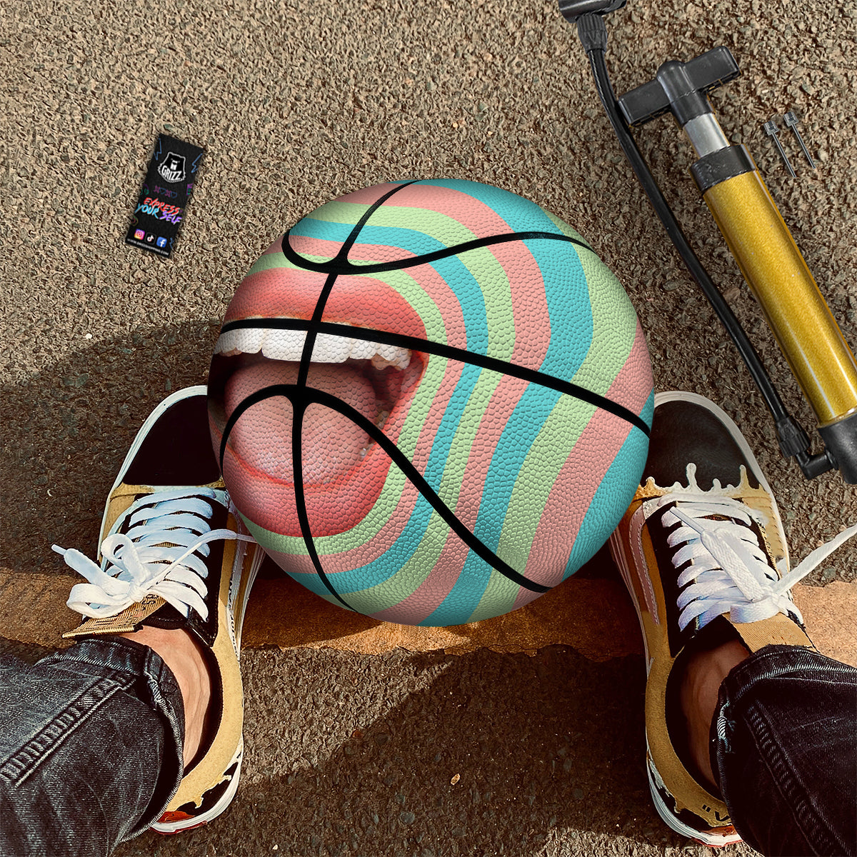 Summer Time Mood Mouth Print Basketball