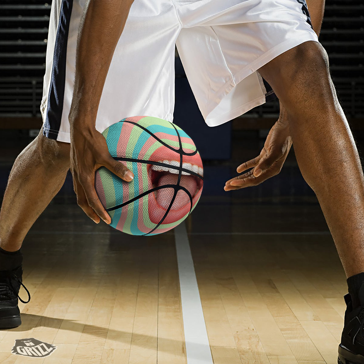 Summer Time Mood Mouth Print Basketball