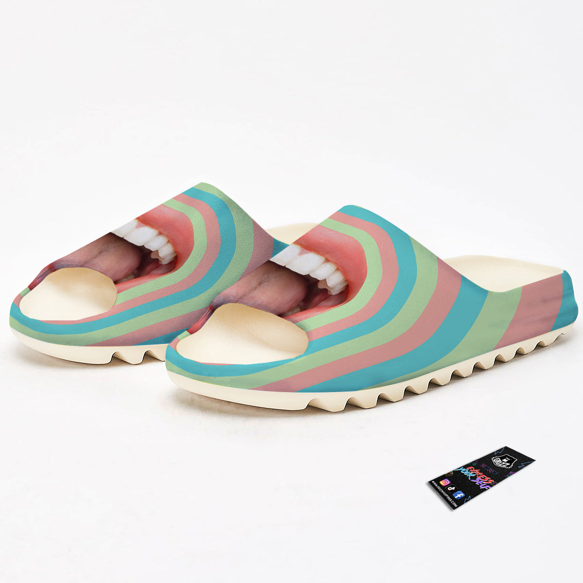 Summer Time Mood Mouth Print Sandals-grizzshop
