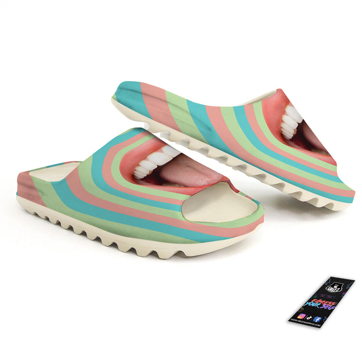 Summer Time Mood Mouth Print Sandals-grizzshop