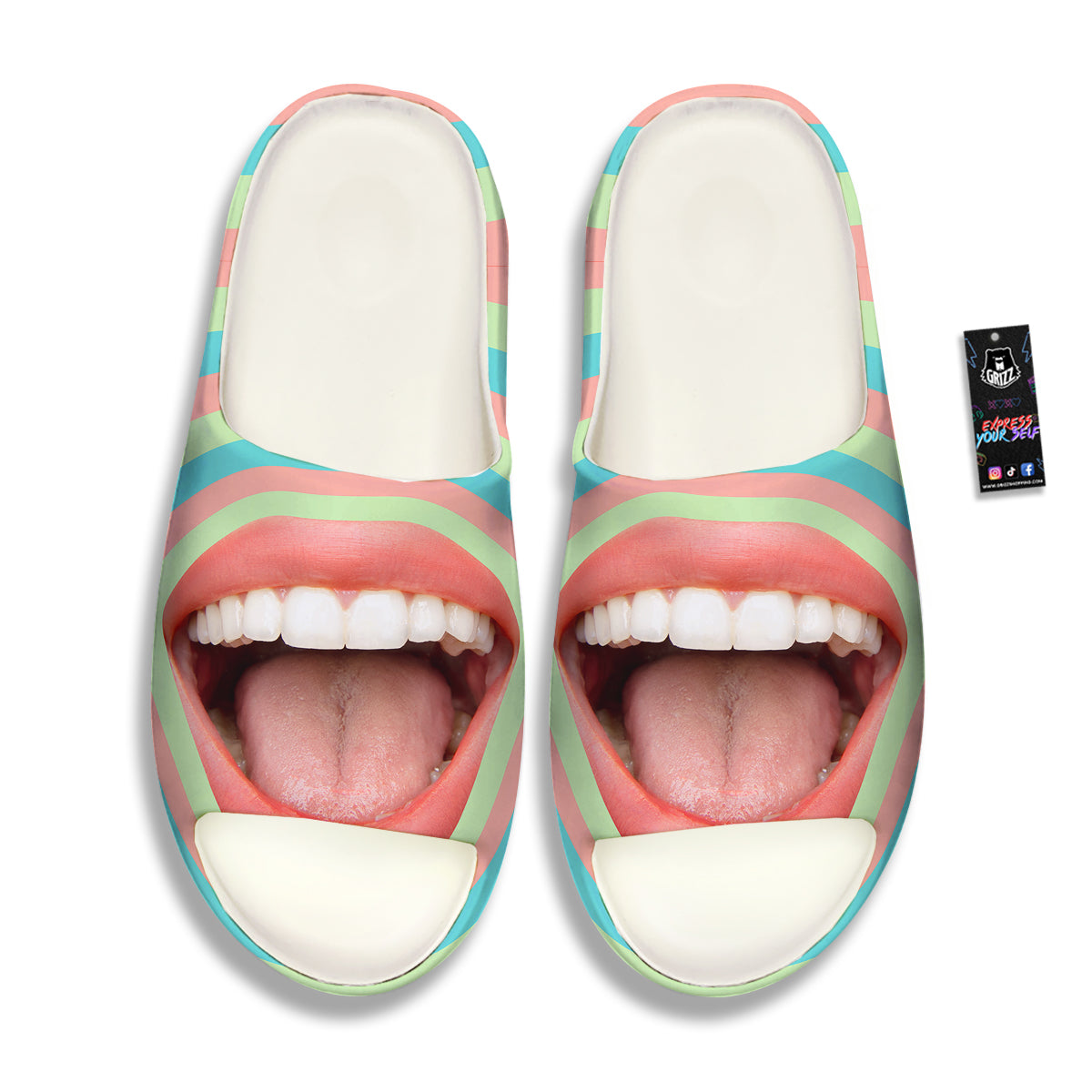 Summer Time Mood Mouth Print Sandals-grizzshop