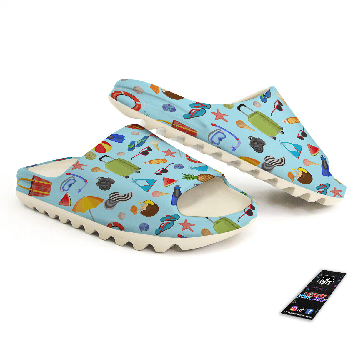 Summer Vacation Travel Print Pattern Sandals-grizzshop