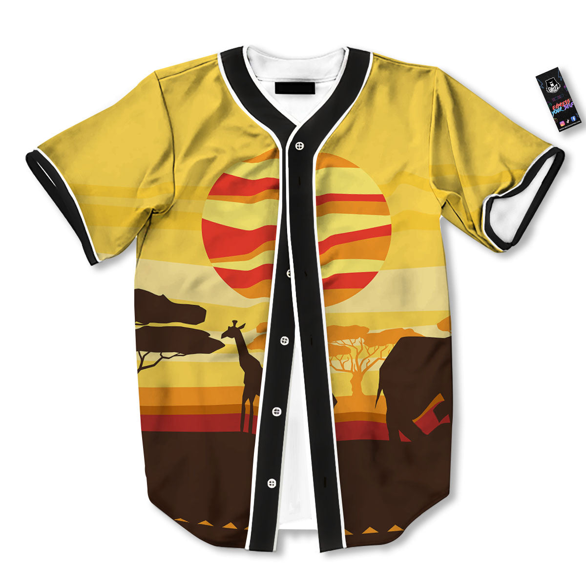 Sun African Print Baseball Jersey-grizzshop