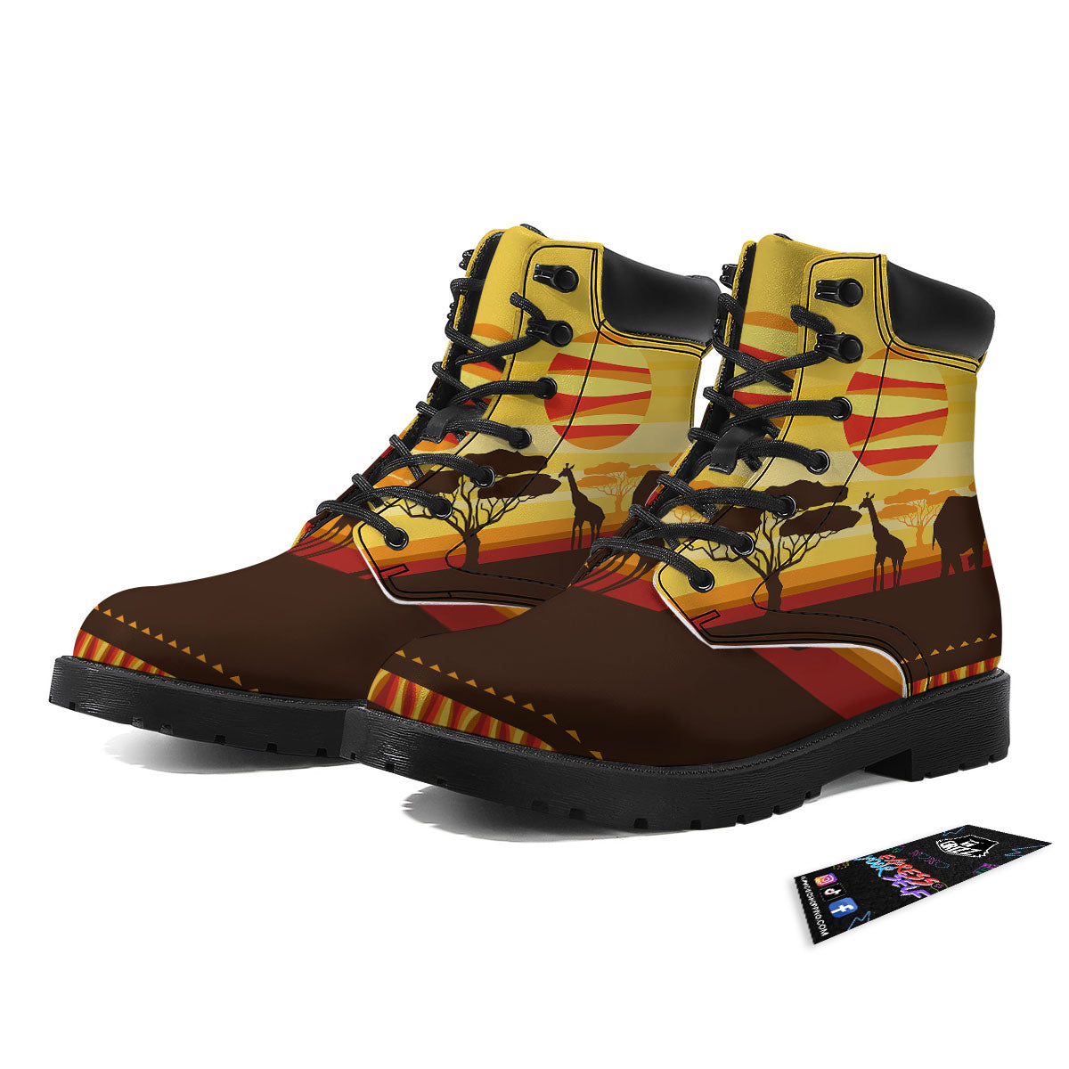 Sun African Print Boots-grizzshop