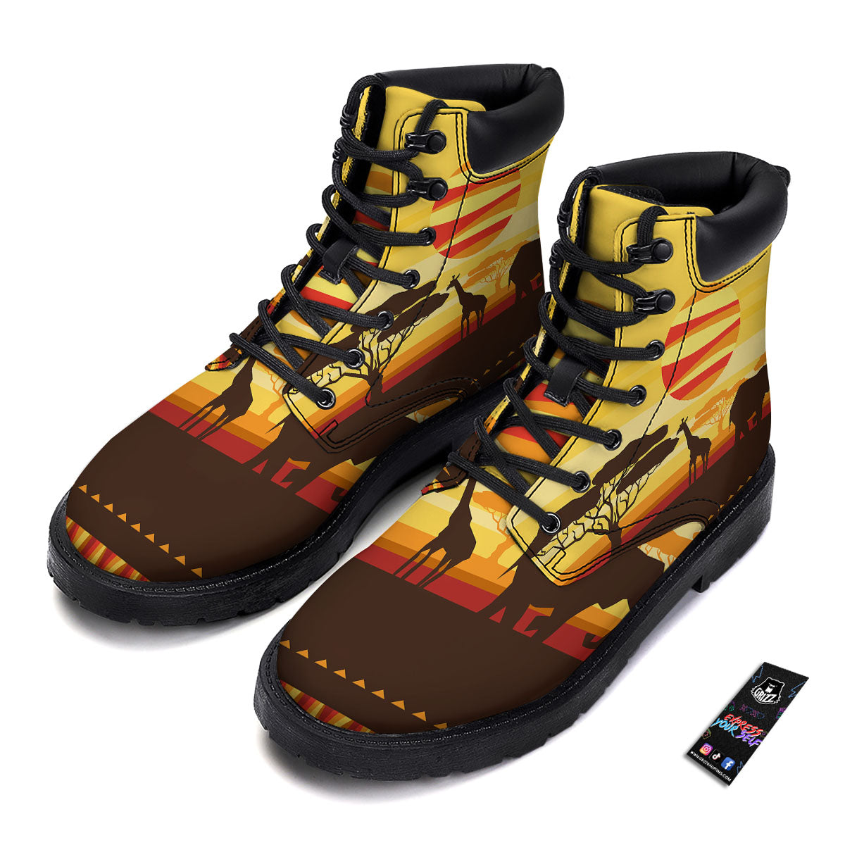 Sun African Print Boots-grizzshop