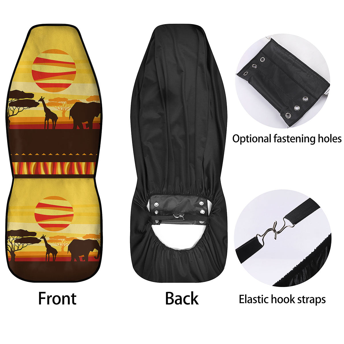 Sun African Print Car Seat Covers-grizzshop