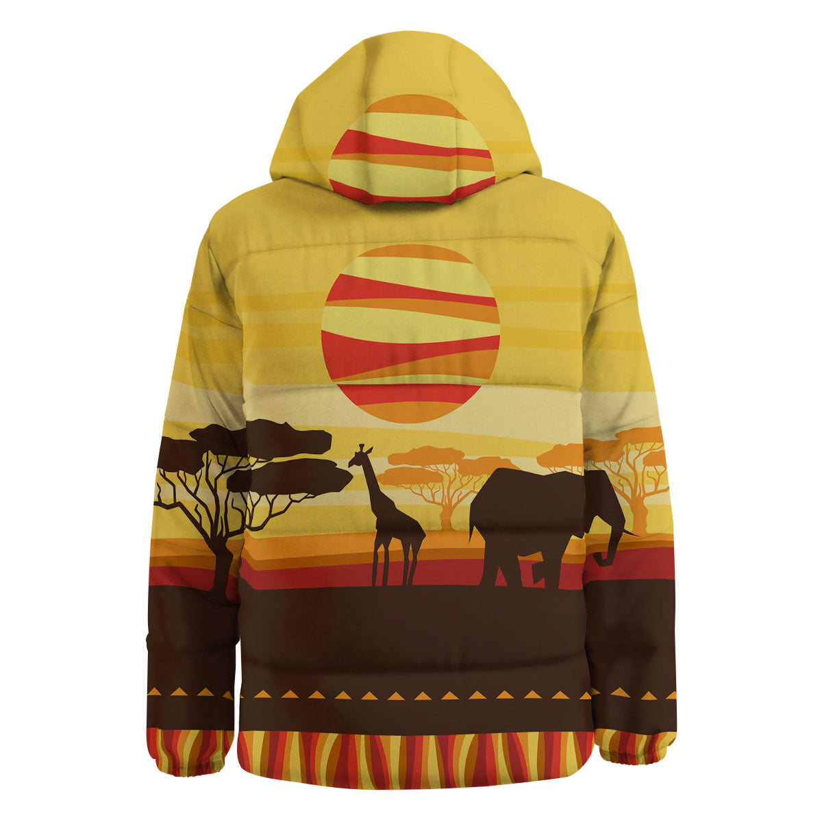 Sun African Print Down Jacket-grizzshop