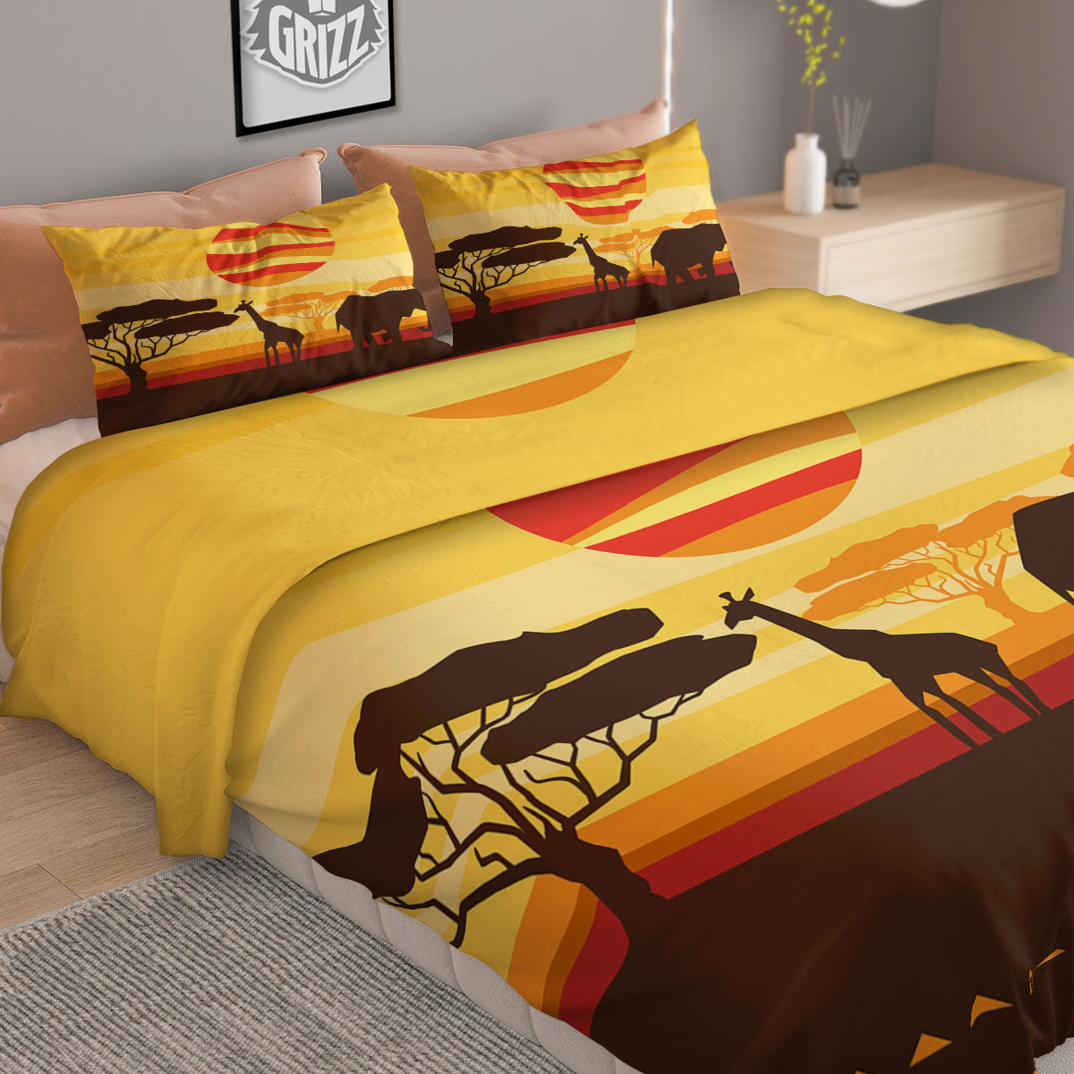 Sun African Print Duvet Cover Bedding Set