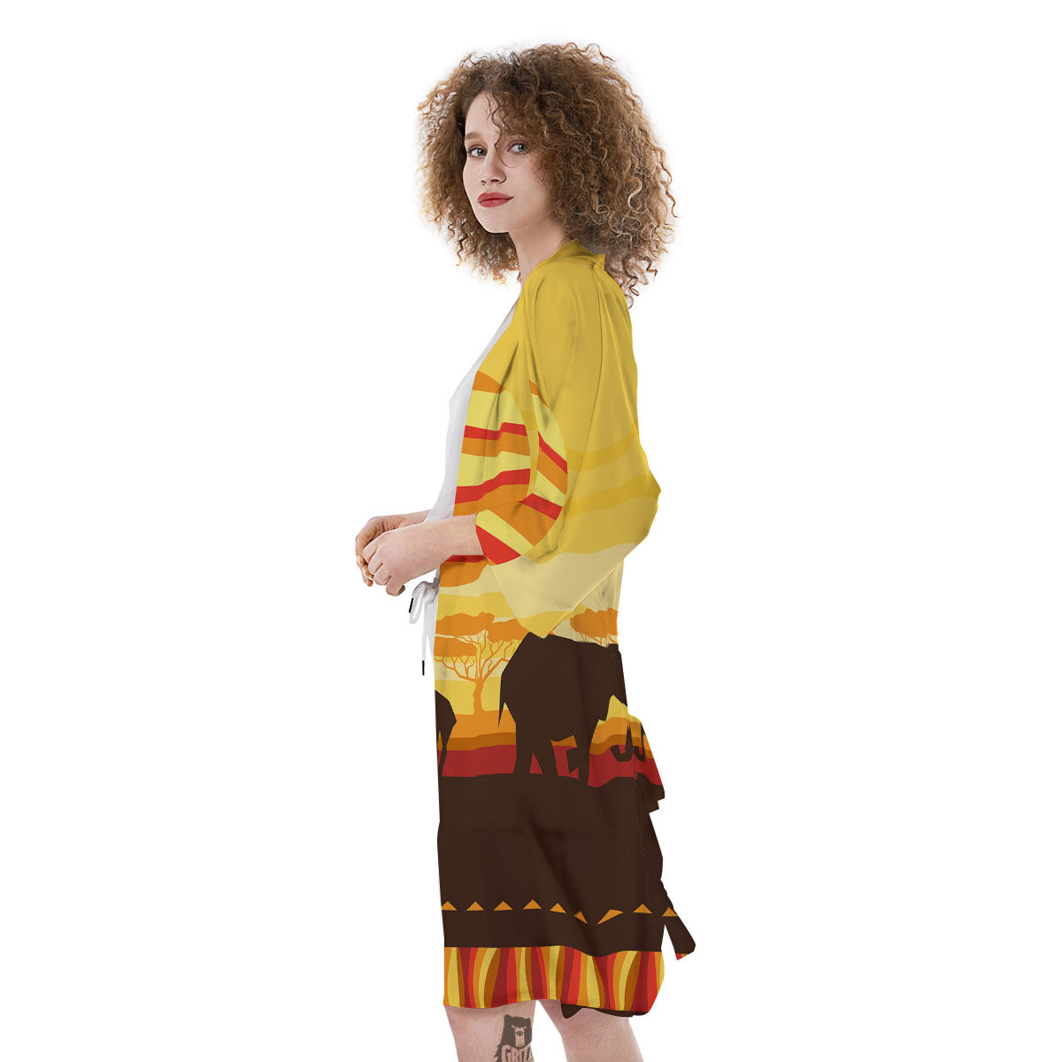 Sun African Print Kimono-grizzshop