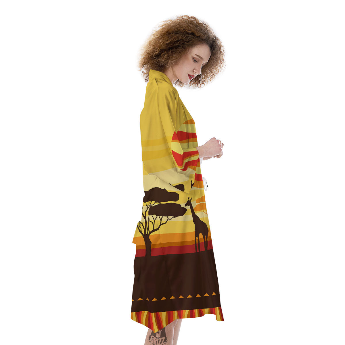 Sun African Print Kimono-grizzshop