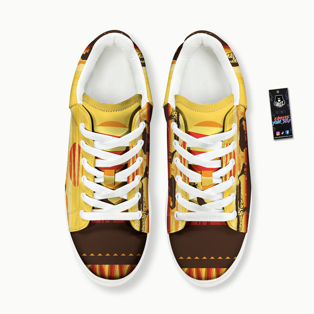 Sun African Print Platform Shoes-grizzshop