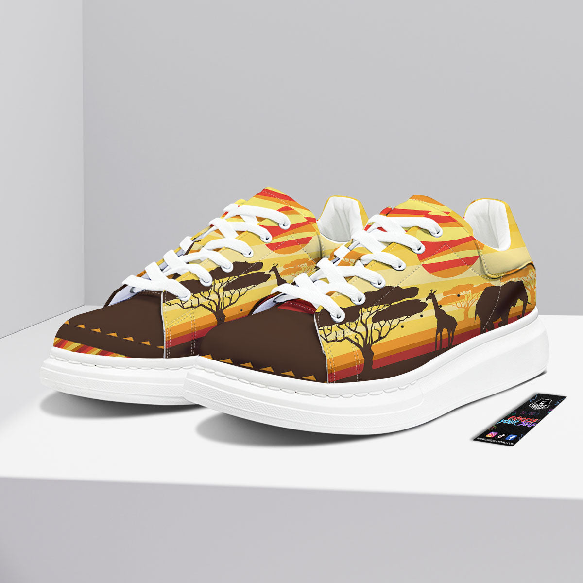 Sun African Print Platform Shoes-grizzshop