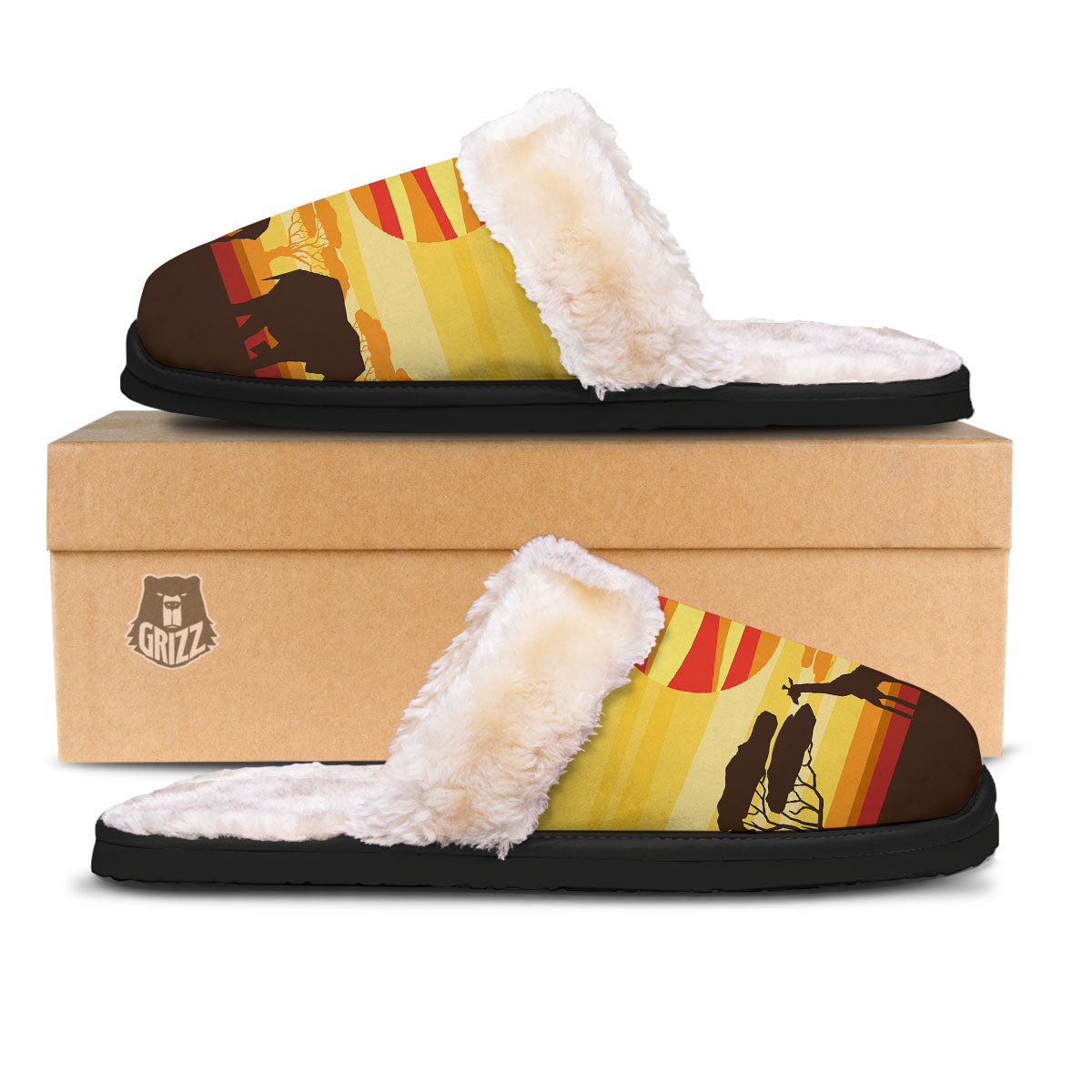 Sun African Print Slippers-grizzshop
