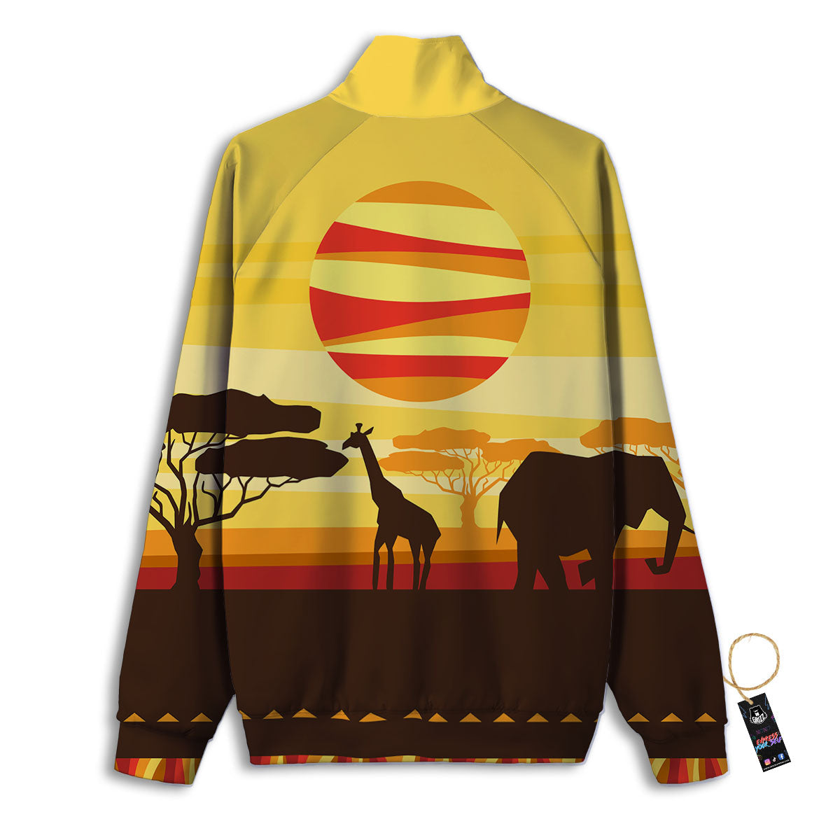Sun African Print Track Jacket-grizzshop