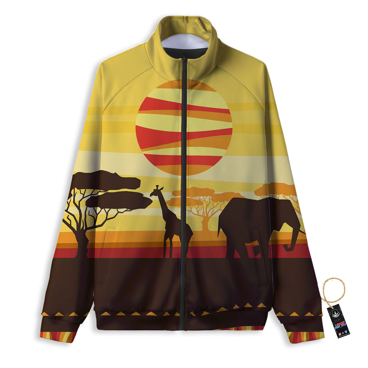 Sun African Print Track Jacket-grizzshop