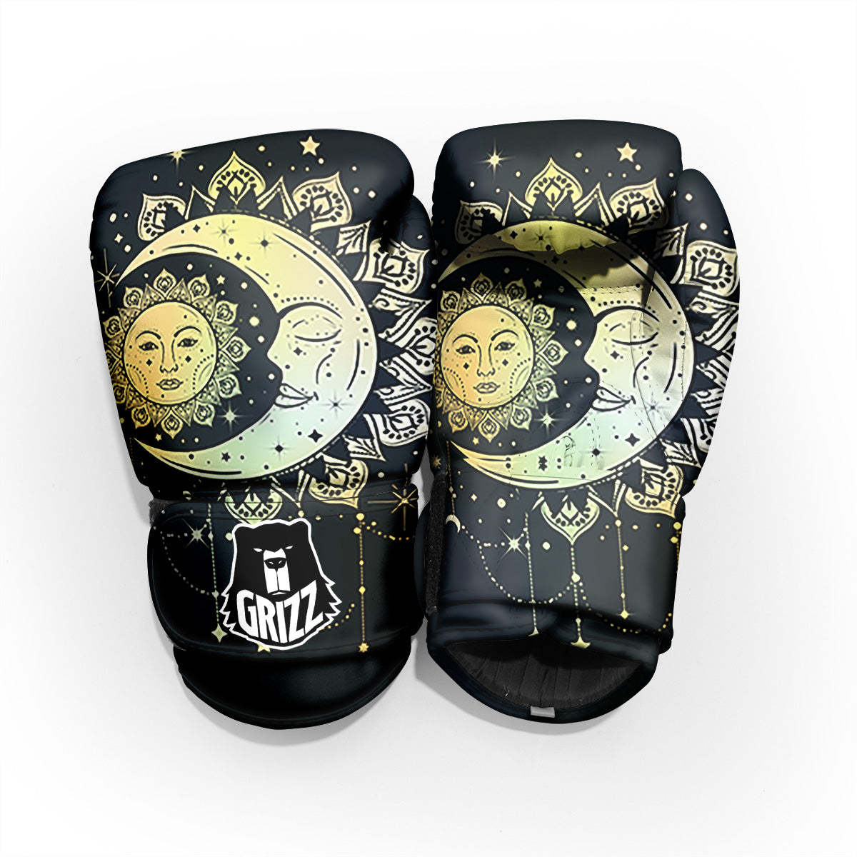 Sun And Bohemian Moon Print Pro Boxing Glove