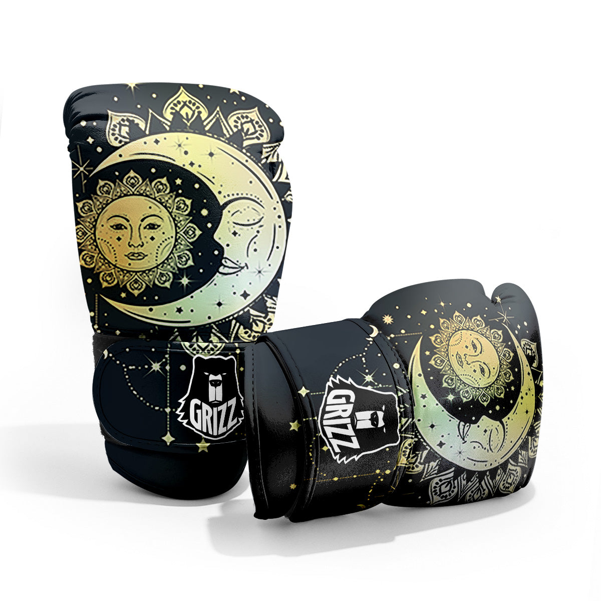 Sun And Bohemian Moon Print Pro Boxing Glove