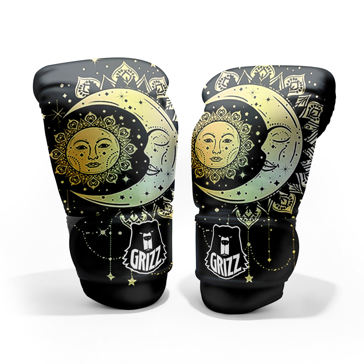 Sun And Bohemian Moon Print Pro Boxing Glove
