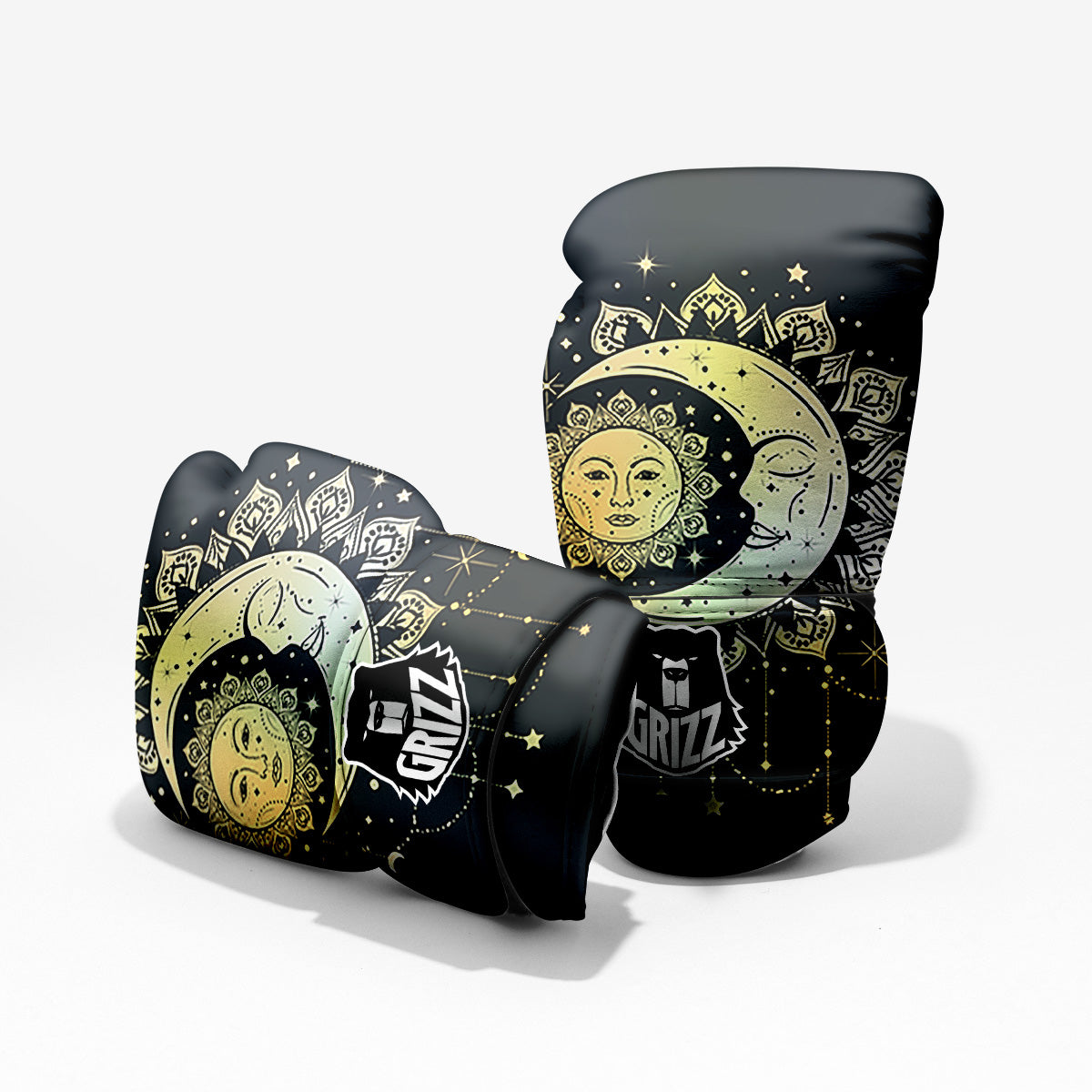 Sun And Bohemian Moon Print Pro Boxing Glove